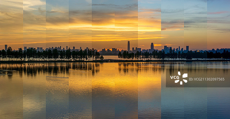 醉美武汉 东湖落霞图片素材