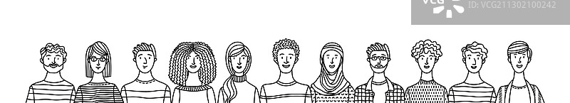 不同人群的集体照图片素材