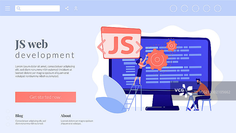 JavaScript概念着陆页图片素材