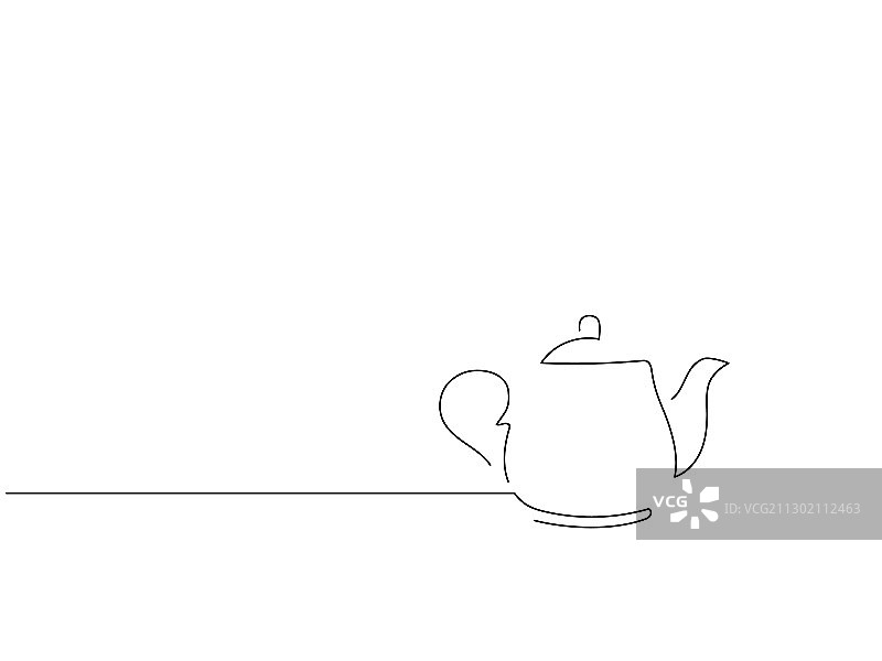 茶壶隔离线稿图片素材