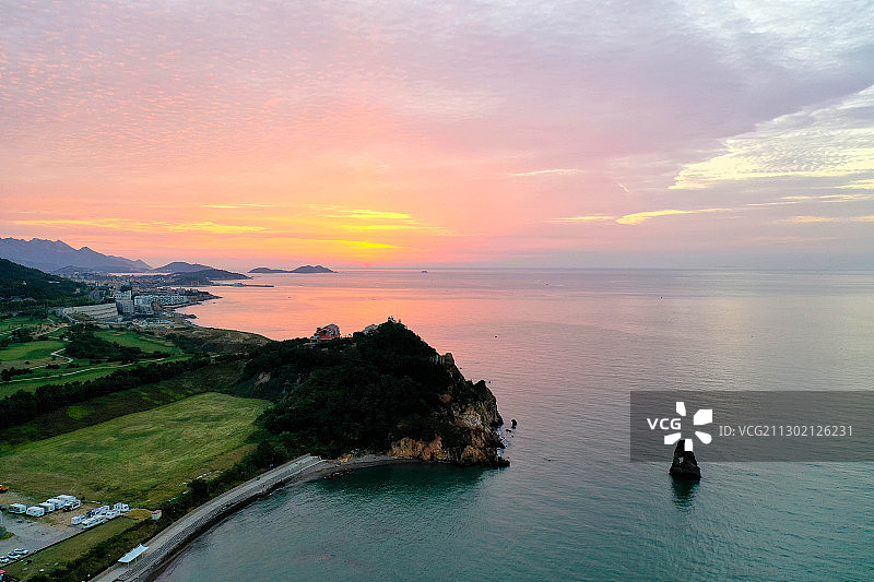 青岛石老人朝霞图片素材