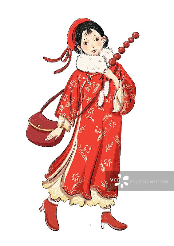 旗袍插画-52图片素材