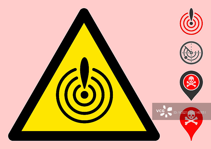 危机雷达警告三角形标志图标图片素材