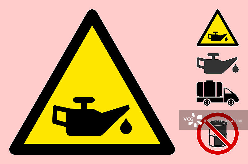 机油警告三角形标志图标图片素材