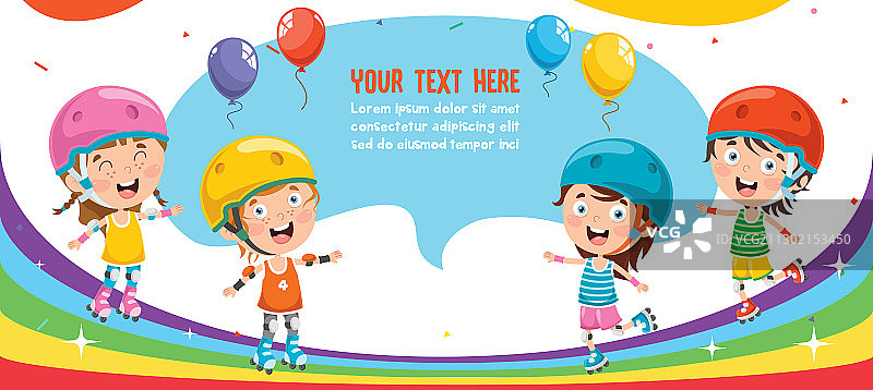 小孩溜冰图片素材