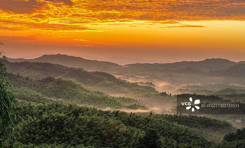蜀南竹海红霞＋宜宾市长宁县图片素材