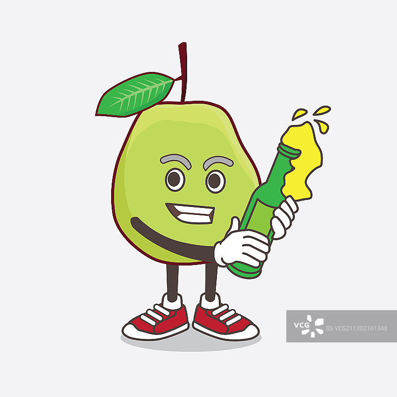 卡通番石榴吉祥物拿着某物图片素材