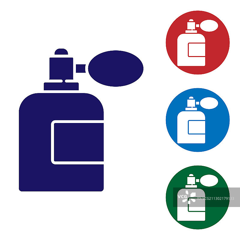 蓝色须后水喷雾瓶图标图片素材