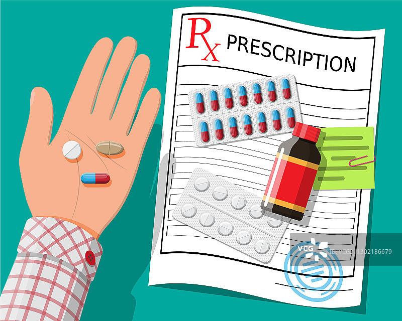 手拿处方药丸胶囊图片素材