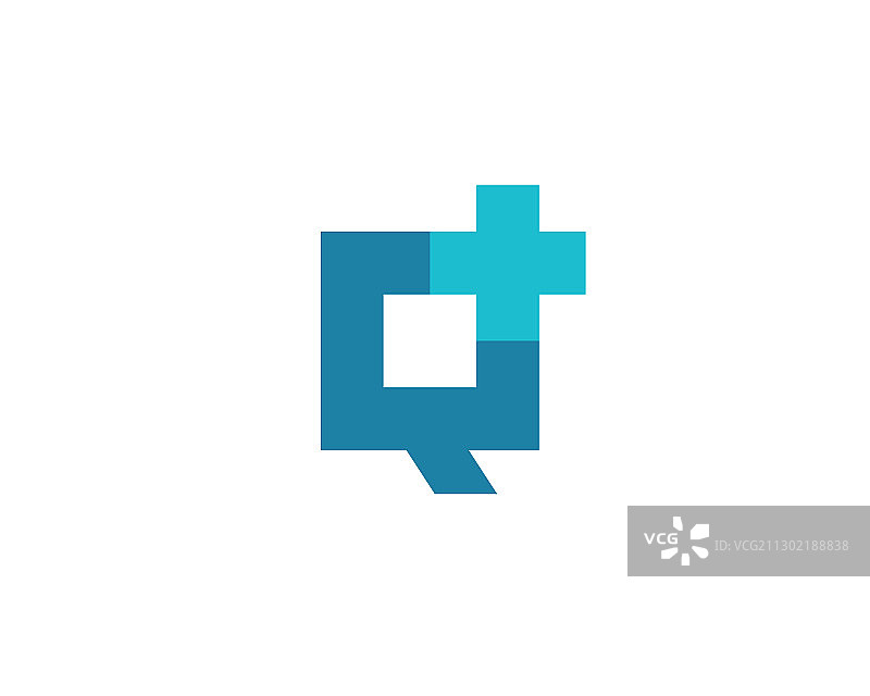 字母Q十字医疗标志图标设计图片素材