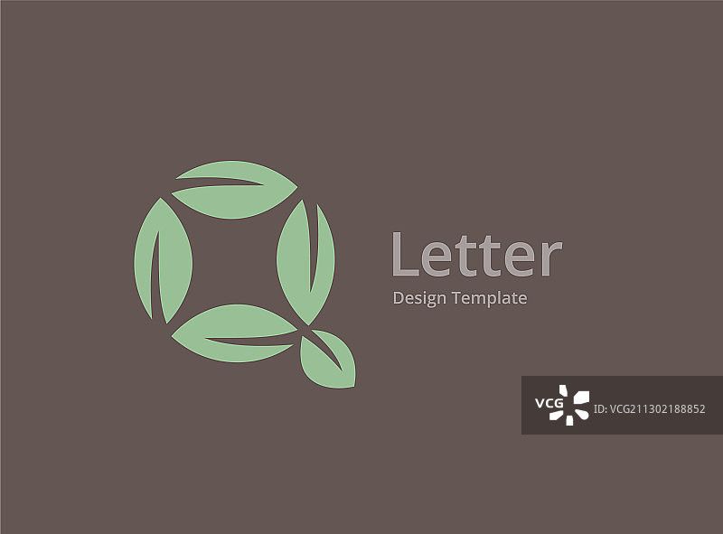 字母Q生态叶子标志图标设计模板图片素材