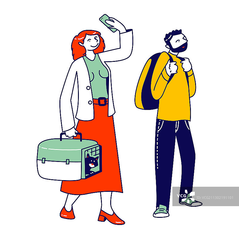 排队等待登机的乘客图片素材