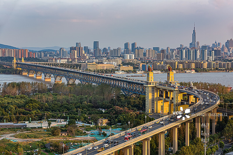 江苏省南京长江大桥风光图片素材
