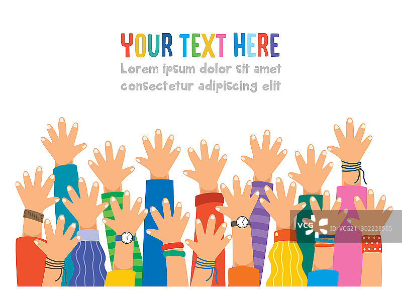 人们举起双手庆祝图片素材
