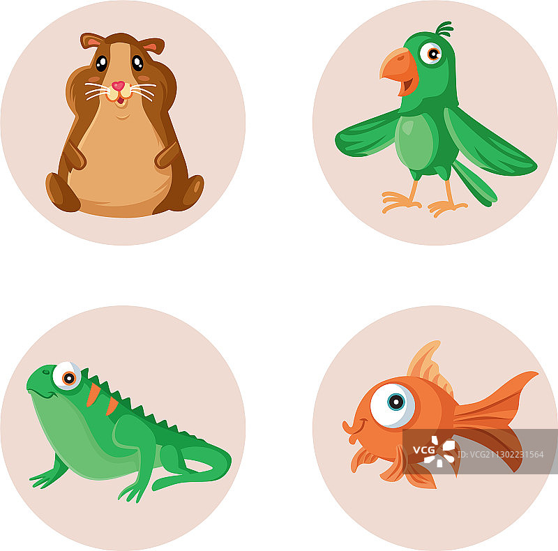 可爱的吉祥物和宠物店图标图片素材