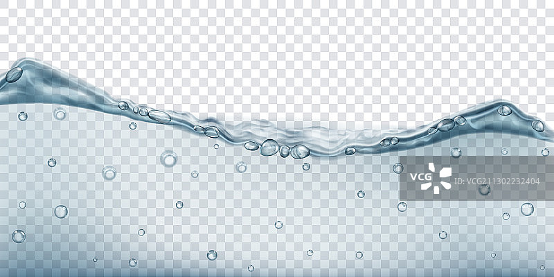 带气泡的透明水波图片素材
