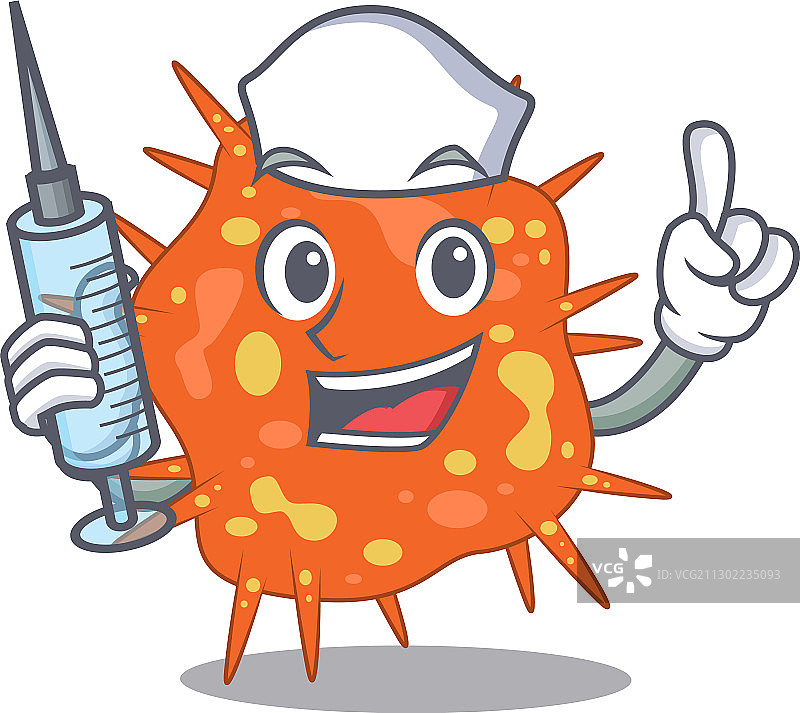 拿着注射器的可爱护士马鼻疽伯克霍尔德菌图片素材