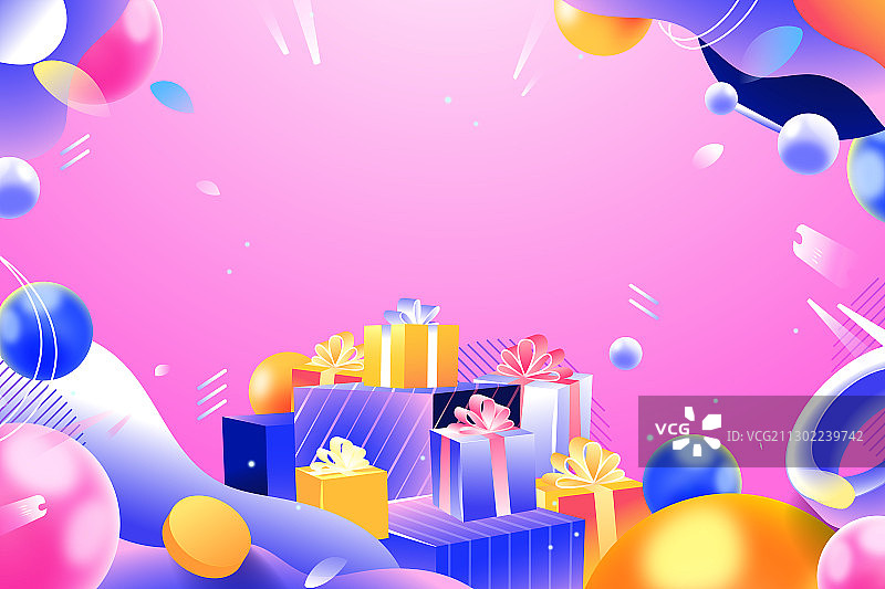 卡通冬季圣诞节礼物平安夜电商网购双十一购物促销送礼矢量插画图片素材