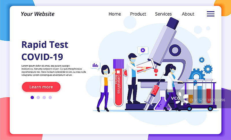 新冠病毒快速检测概念图片素材