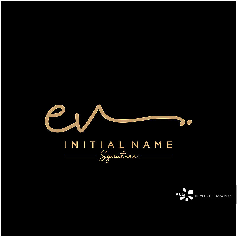 EV字母签名Logo模板图片素材