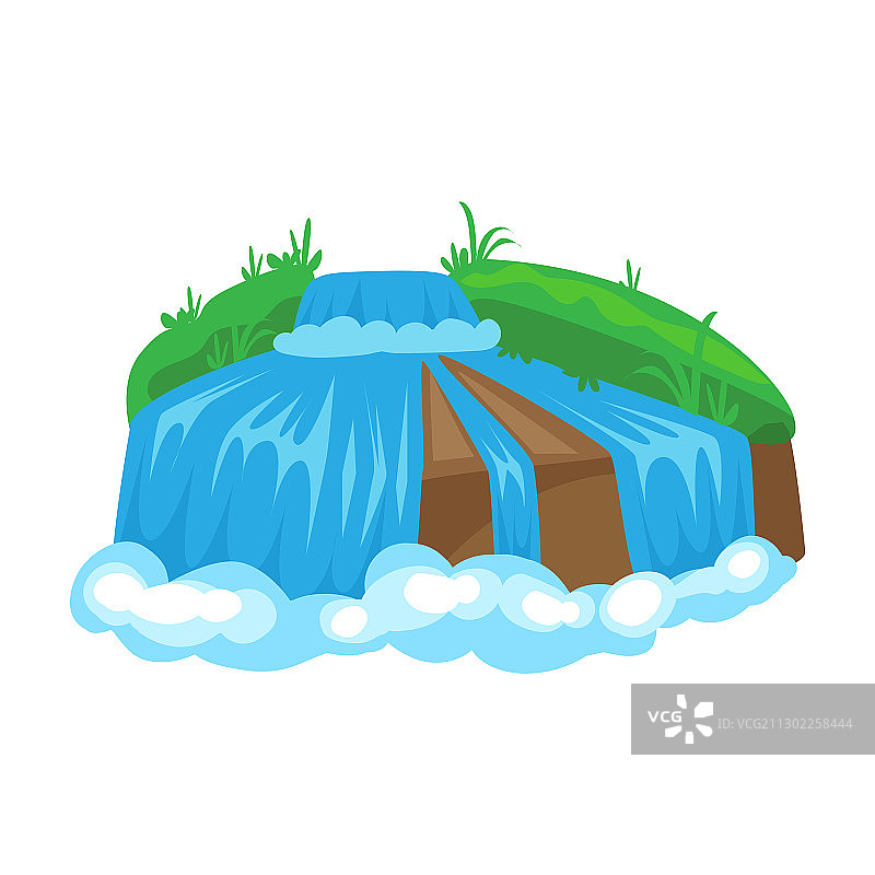 卡通瀑布图标图片素材