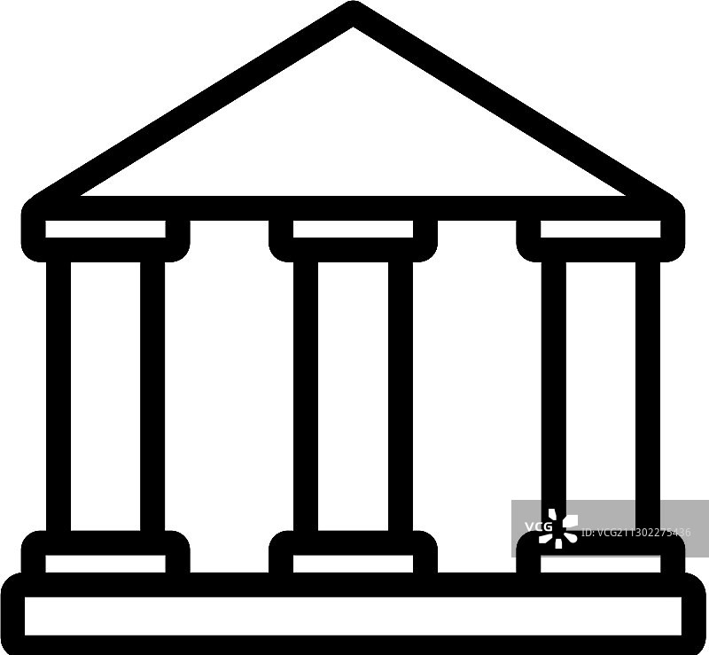 柱状神庙轮廓图标图片素材