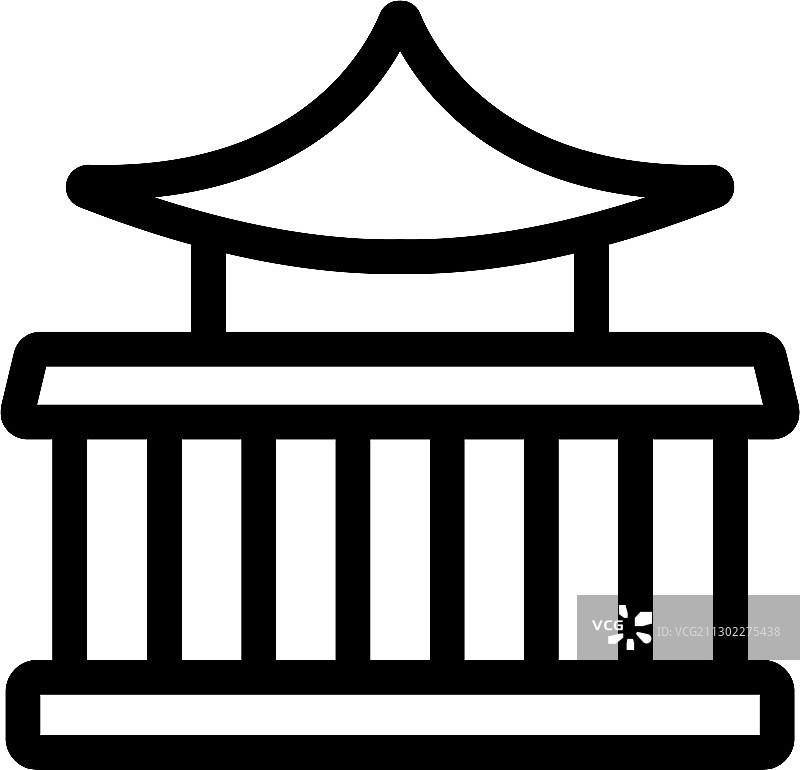 中式东方寺庙图标轮廓图片素材