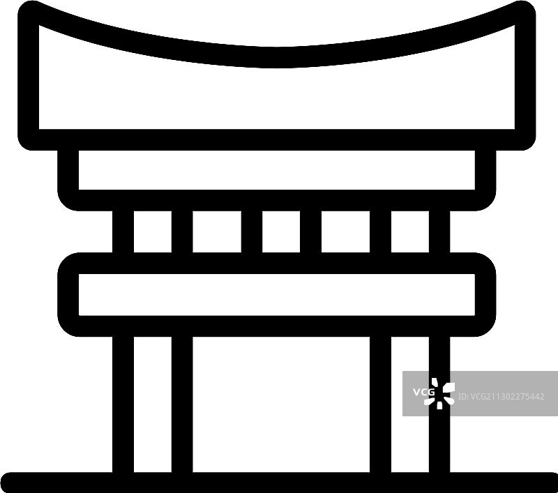柱状神庙图标轮廓图片素材