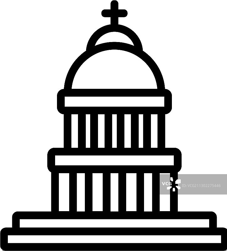 犹太教堂外观轮廓图标图片素材