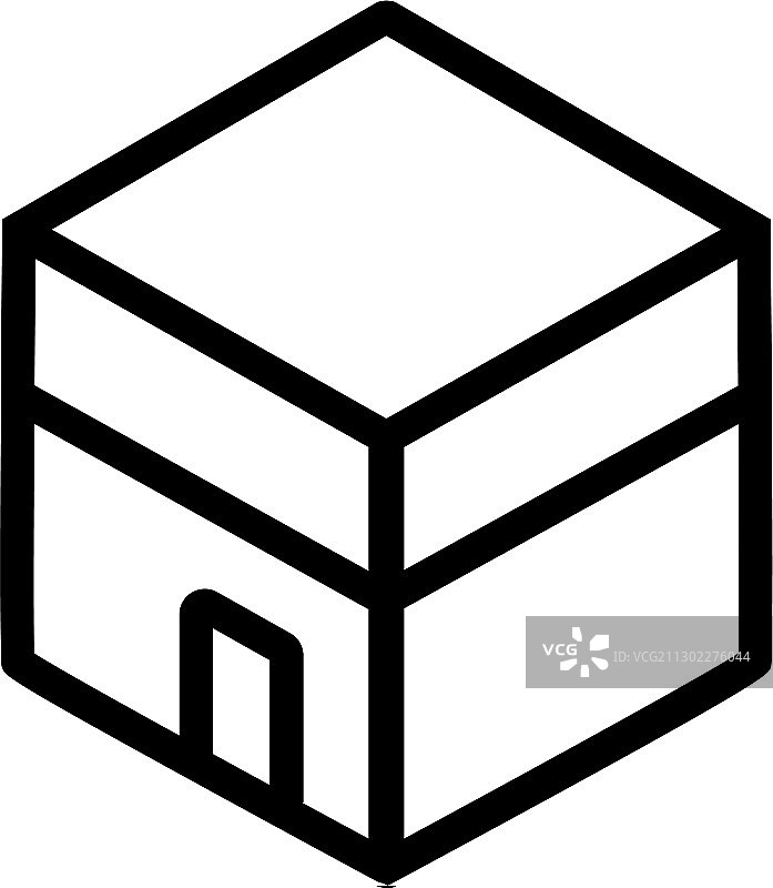 穆斯林圣地天房图标轮廓图片素材