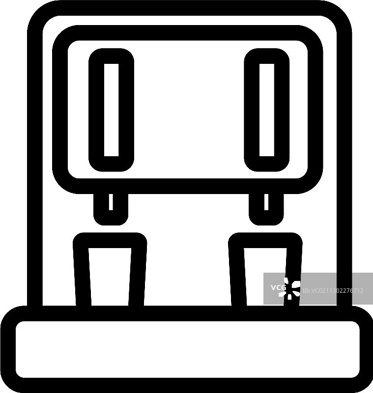 两个玻璃饮水机图标轮廓图片素材