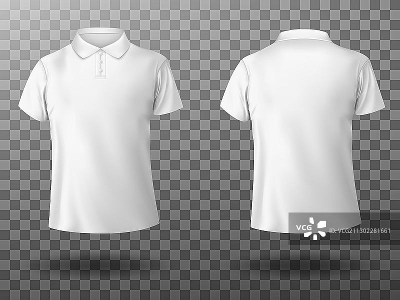 逼真男士白色POLO衫模型图片素材