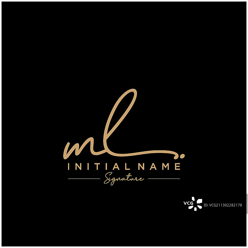 字母ML签名标志模板图片素材