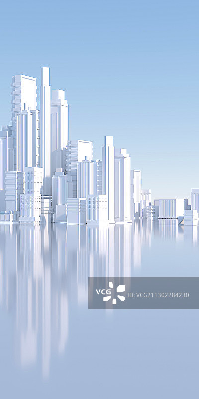 3D抽象现代城建建筑图片素材