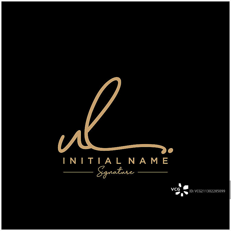 字母UL签名Logo模板图片素材