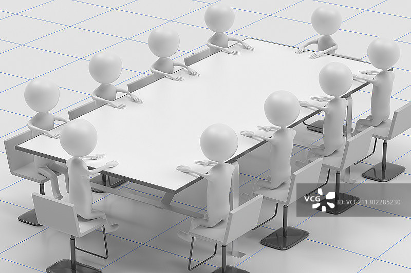 3D抽象办公室会议图片素材