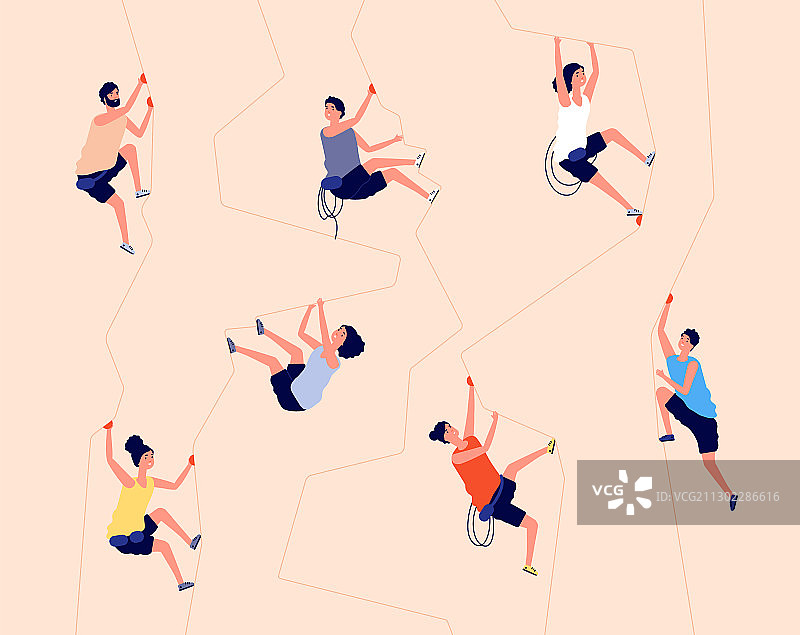 室内攀岩墙健身房极限运动图片素材