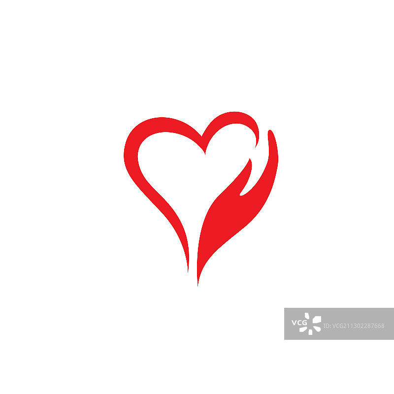 手部爱心logo模板图片素材