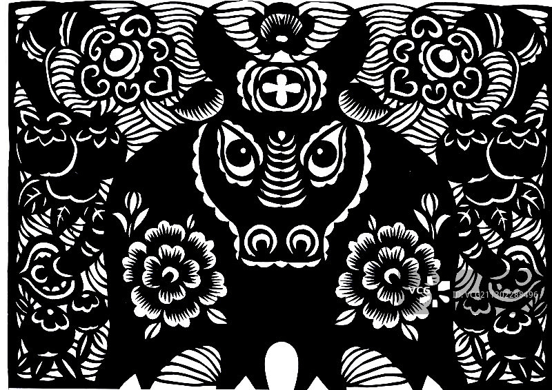 剪纸牛图片素材