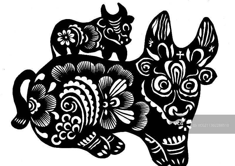 剪纸牛图片素材