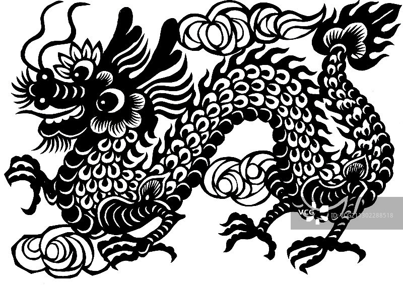 剪纸龙图片素材