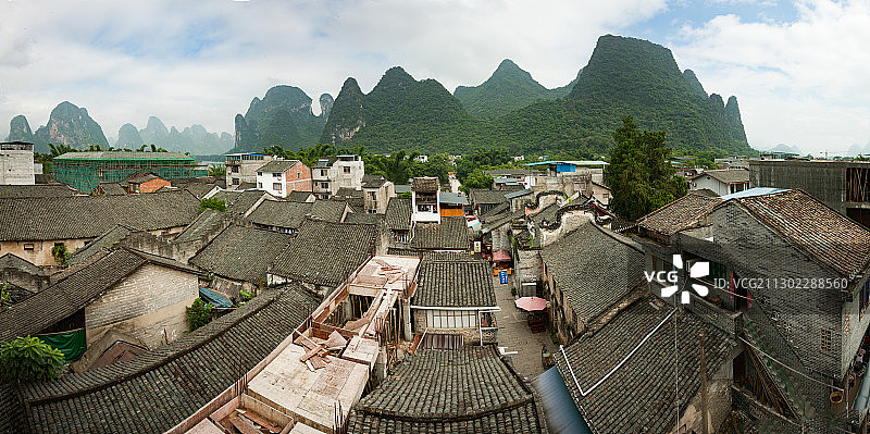 广西桂林阳朔县兴坪古镇图片素材