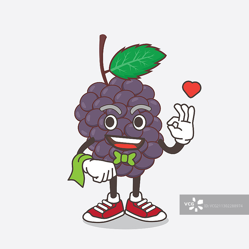 工作的桑葚卡通吉祥物图片素材