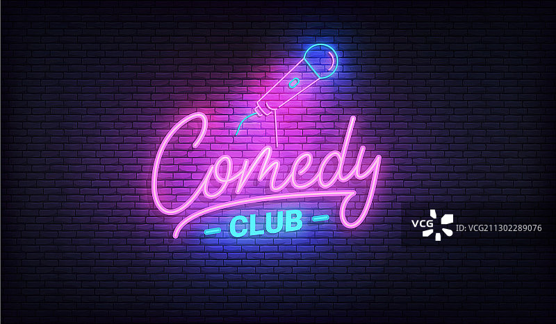 喜剧之夜霓虹灯模板图片素材