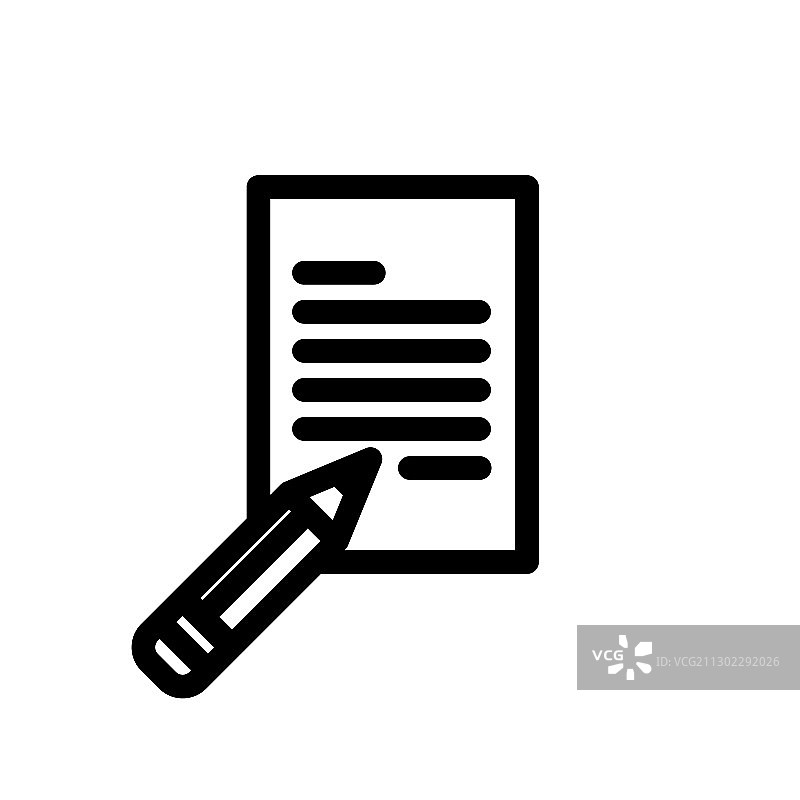 带铅笔书写的文档图片素材