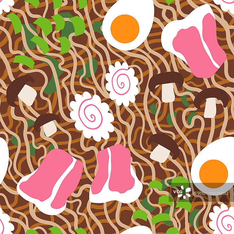 日式拉面无缝图案图片素材