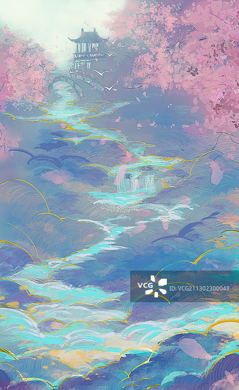 山野小溪图片素材