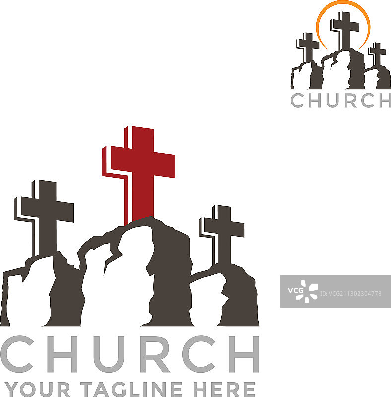 教会山地各各他logo模板图片素材