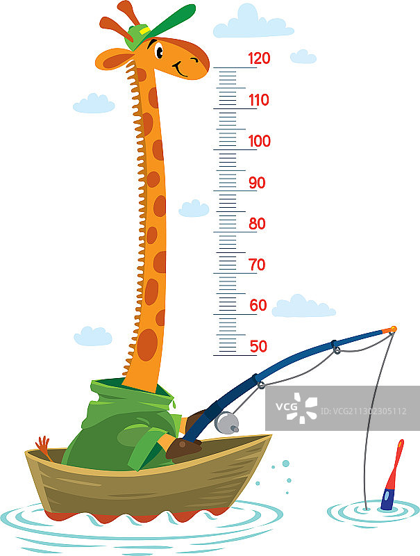 长颈鹿渔船身高墙贴图片素材
