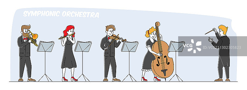 交响乐团演奏古典音乐会图片素材